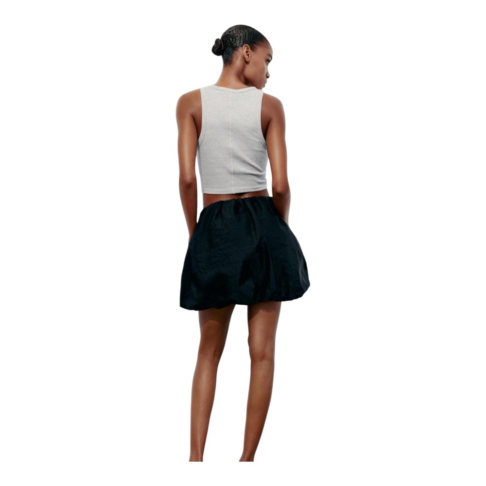 Zara Pull Up Skirt | Black | | Gathered Cinched Waist Band  | Size XS - Picture 2 of 12